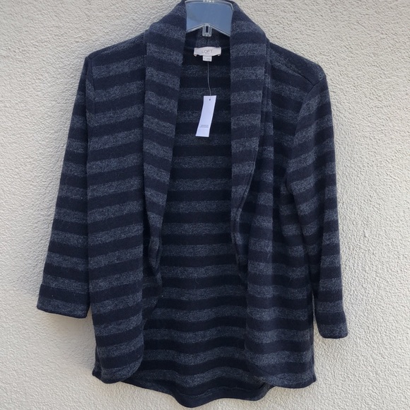 LOFT Sweaters - NWT! - LOFT Open Placket Stripe Cardigan Sweater